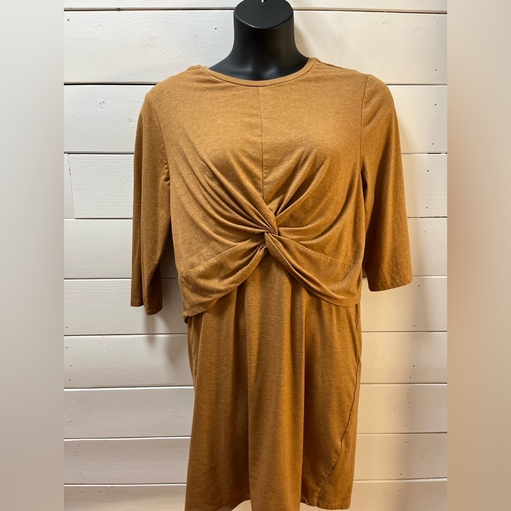 ROSE MATERNITÉ Camel Twist Front Dress – Size XL - Picture 2 of 8